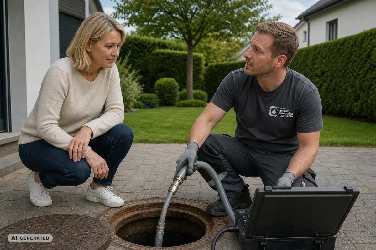 KI-generiertes Bild: Grabenlose Kanalsanierung mit Inliner-Technik durch Rohr- und Kanalservice Staufenberg